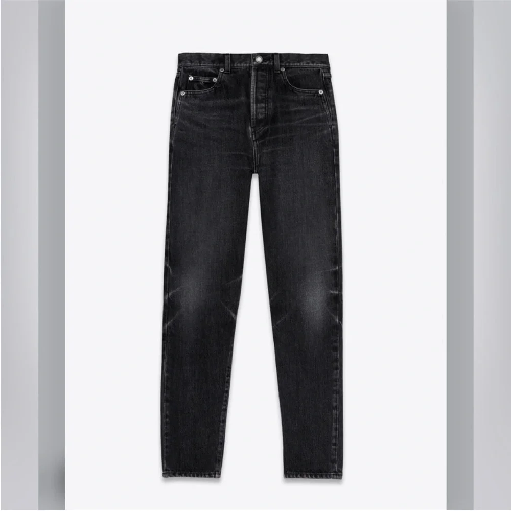 SAINT LAURENT D18 size 34 jeans slim fit skinny distressed black YSL YVES